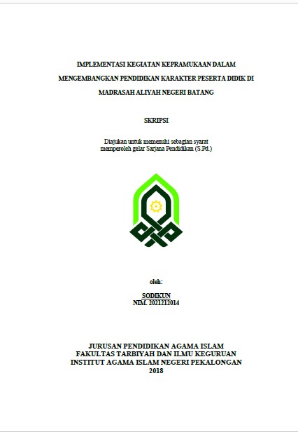 Impelementasi Kegiatan Kepramukaan Dalam Mengembangkan Pendidikan Karakter Peserta Didik Di Madrasah Aliyah Negeri Batang