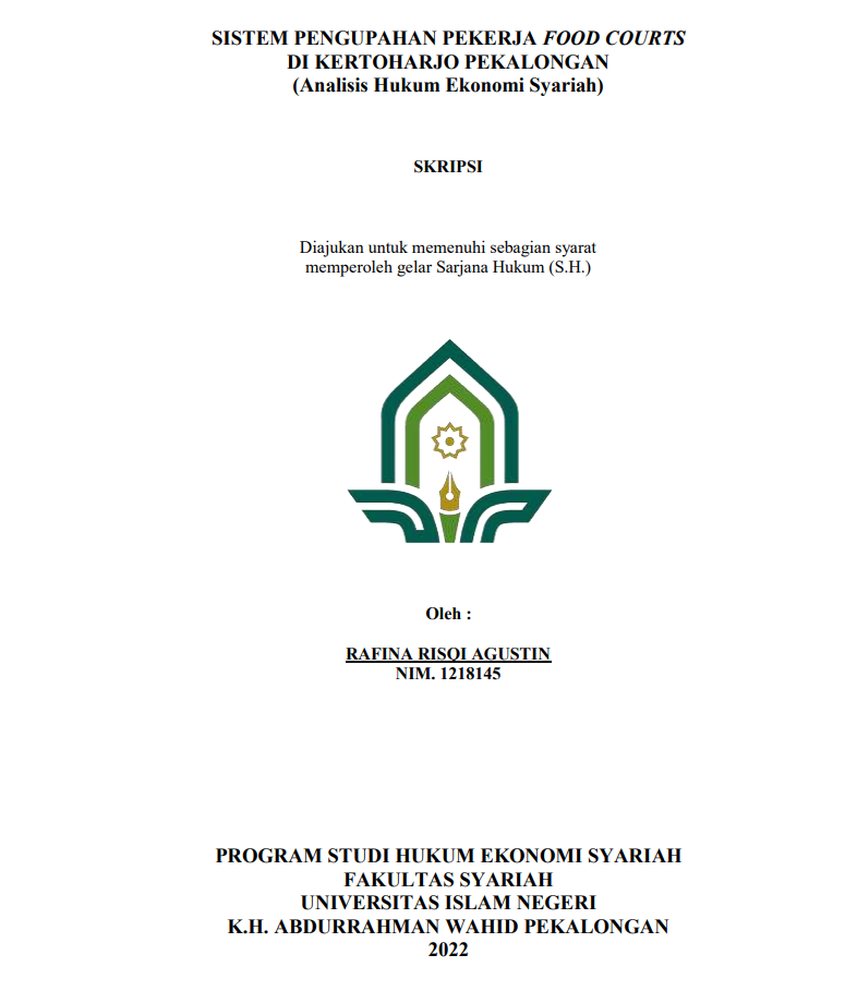 Sistem Pengupahan Pekerja Food Courts Di Kertoharjo Pekalongan (Analisis Hukum Ekonomi Syariah)