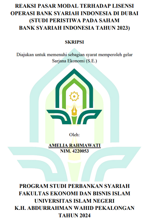 Reaksi Pasar Modal Terhadap Lisensi Operasi Bank Syariah Indonesia di Dubai (Studi Peristiwa Pada Saham Bank Syariah Indonesia Tahun 2023)