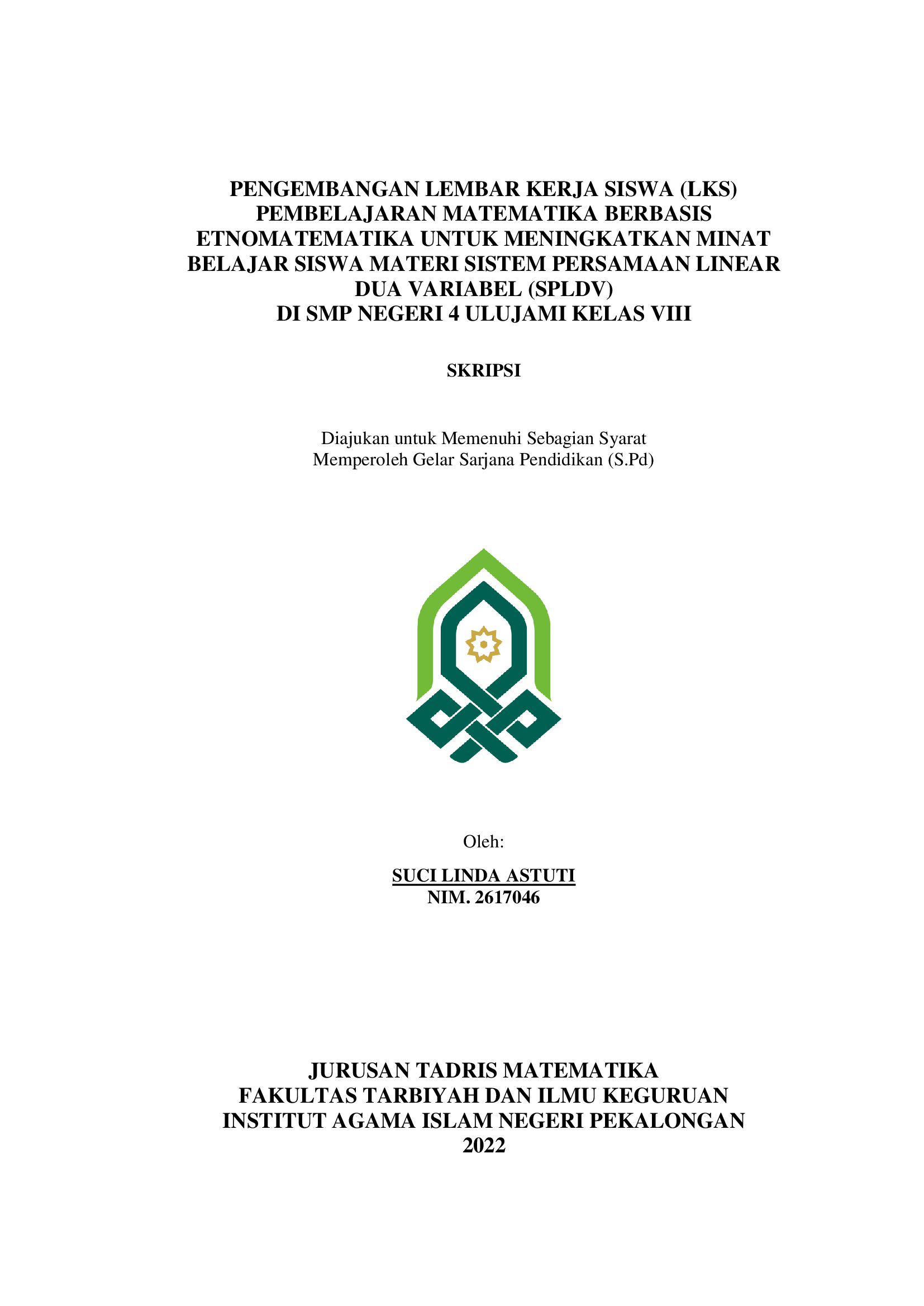 Efektivitas Model Pembelajaran Generatif Pada Materi Bangun Datar Segi Empat Terhadap Kemampuan Representasi Matematis Siswa Kelas VII MTs Al Fatah Maos