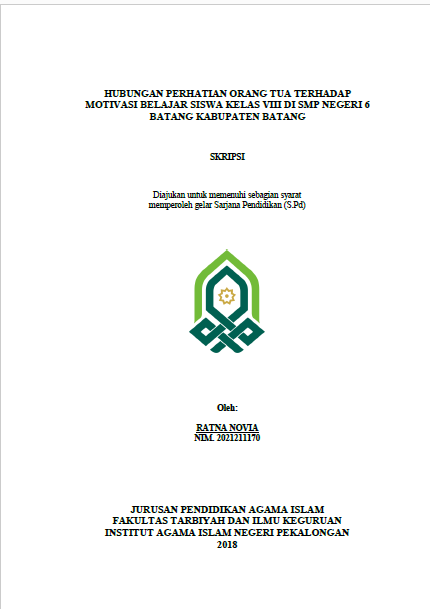 Hubungan Perhatian Orang Tua Terhadap Motivasi Belajar Siswa Kelas VIII Di SMP Negeri 6 Batang Kabupaten Batang