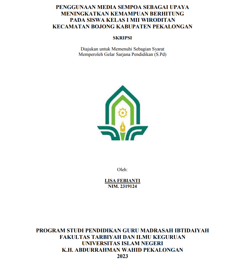 Penggunaan Media Sempoa Sebagai Upaya Meningkatkan Kemampaun Berhitung Pada Siswa Kelas I MII Wiroditan Kecamatan Bojong Kabupaten Pekalongan