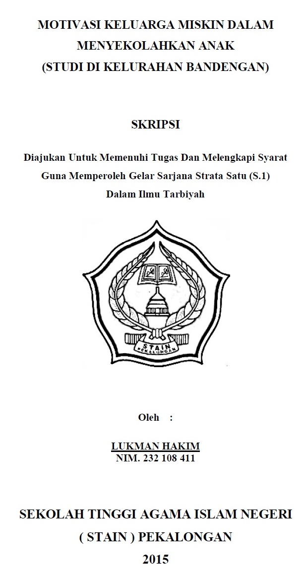 Motivasi Keluarga Miskin Dalam Menyekolahkan Anak (Studi di Kelurahan Bandengan)