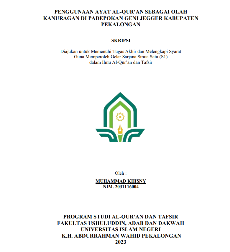 Penggunaan Ayat Al-Qur'an sebagai Olah Kanuragan di Depokan Geni Jengger Kabupaten Pekalongan