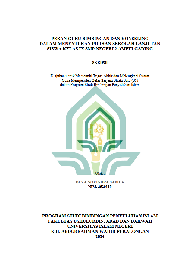 Peran Guru Bimbingan Dan Konseling Dalam Menentukan Pilihan Sekolah Lanjutan Siswa Kelas IX SMP Negeri 2 Ampelgading