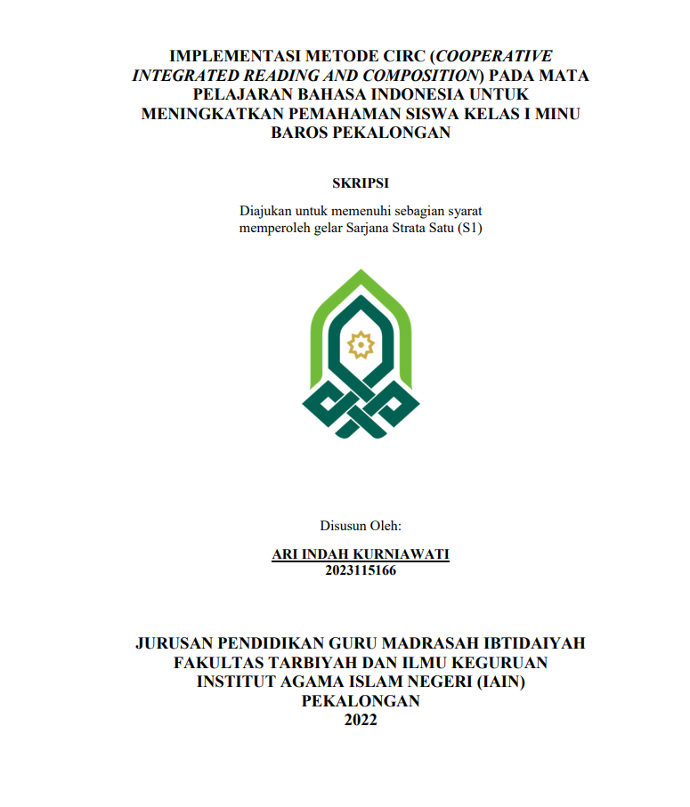 Implementasi Metode CIRC (Cooperative Integrated Reading And Composition) pada Mata Pelajaran Bahasa Indonesia Untuk Meningkatkan Pemahaman Siswa Kelas 1 minu Baros Pekalongan