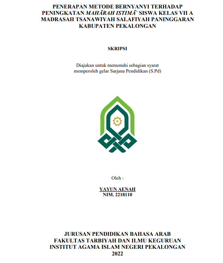 Implementasi Metode Sorogan Dalam Pembelajaran Kitab Kuning Di Pondok Pesantren Al-Masyhad Manba'ul Falah Wali Sampang Pekalongan