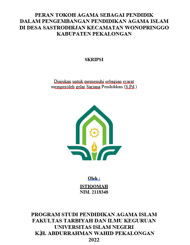 Peran Tokoh Agama Sebagai Pendidik Dalam Pengembangan Pendidikan Agama Islam di Desa Sastrodirjan Kecamatan Wonopringgo Kabupaten Pekalongan