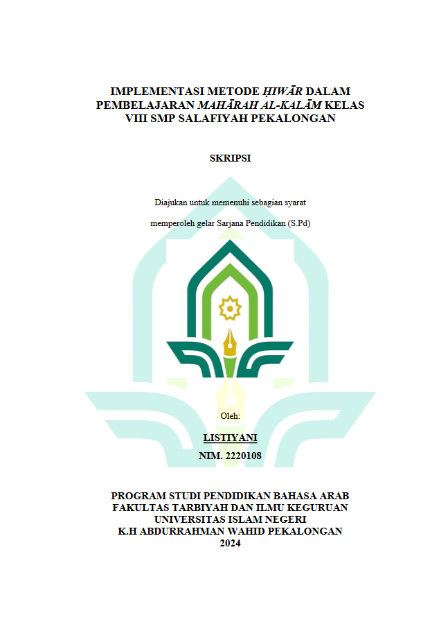 Implementasi Metode Hiwar Dalam Pembelajaran Maharah Al-kalam Kelas VIII SMP Salafiyah Pekalongan