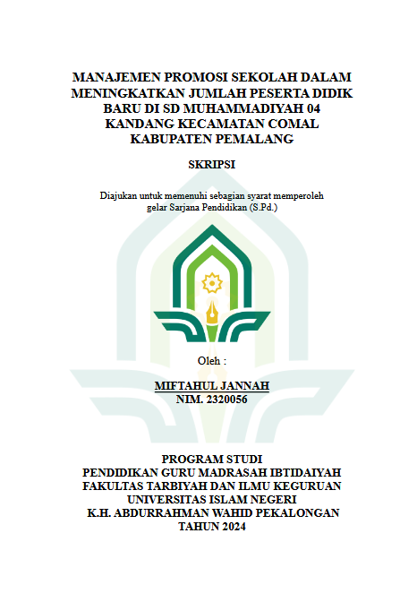 Manajemen Promosi Sekolah Dalam Meningkatkan Jumlah Peserta Didik Baru Di SD Muhammadiyah 04 Kandang Kecamatan Comal Kabupaten Pemalang