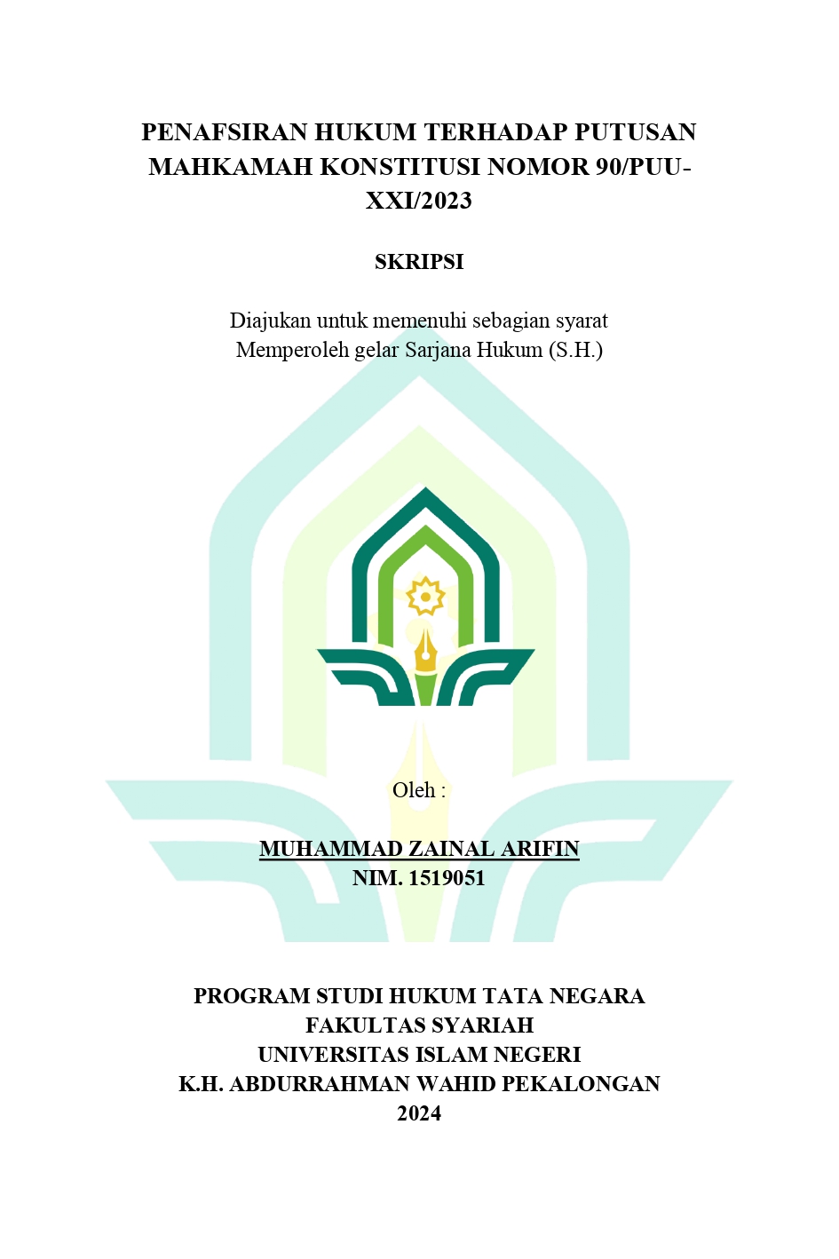 Penafsiran Hukum Terhadap Putusan Mahkamah Konstitusi Nomor 90/PUU-XXI/2023