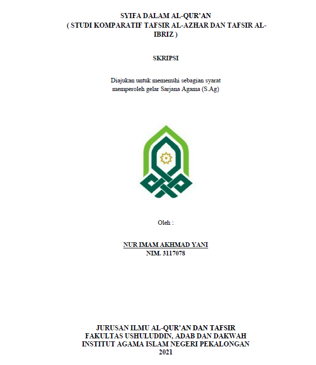 Syifa dalam Al-Qur'an (Komparatif Tafsir Al Ibriz dan Tafsir Al Azhar)