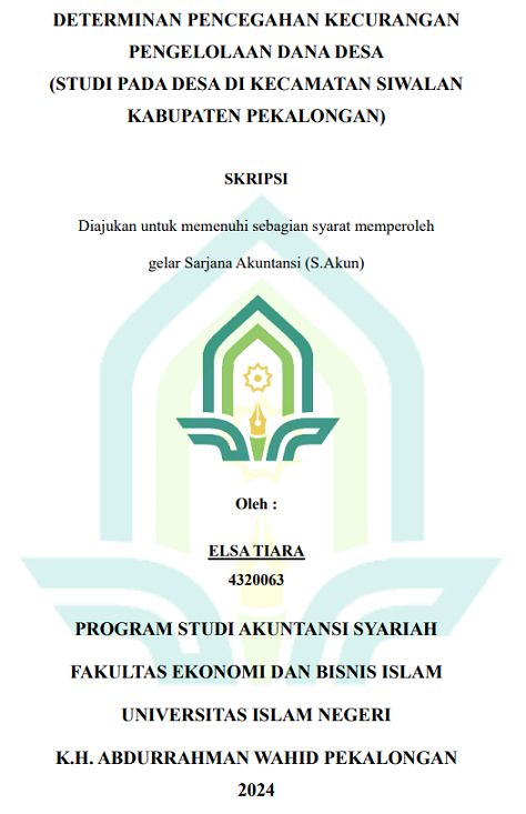 Determinan Pencegahan Kecurangan Pengelolaan Dana Desa (Studi Pada Desa di Kecamatan Siwalan Kabupaten Pekalongan)