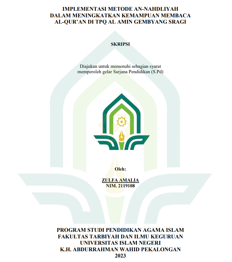 Implementasi Metode An-Nahdliyah Dalam Meningkatkan Kemampuan Membaca Al-Qur'an Di TPQ Al Amin Gembyang Sragi