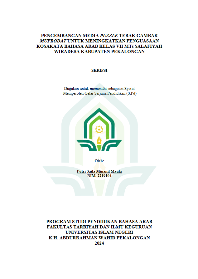 Pengembangan Media Puzzle Tebak Gambar Mufrodat Untuk Meningkatkan Penguasaan Kosakata Bahasa Arab Kelas VII MTS Saalafiyah Wiradesa Kabupaten Pekalongan