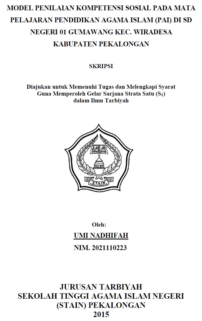 Model Penilaian Kompetensi Sosial Pada Mata Pelajaran Pendidikan Agama Islam (PAI) di SD Negeri 01 Gumawang Kec. Wiradesa Kabupaten Pekalongan