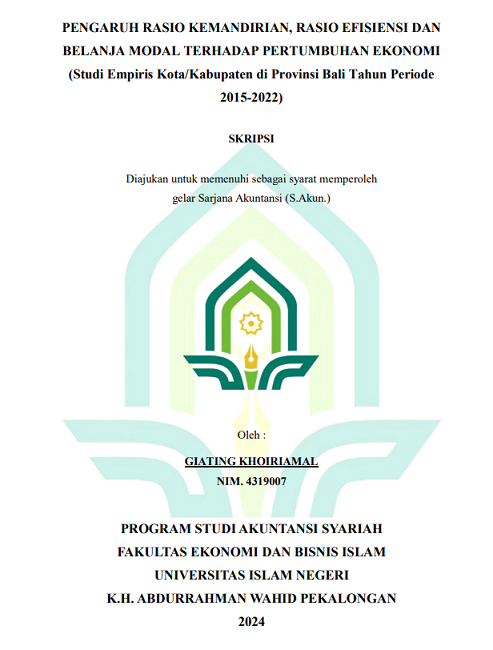 Pengaruh Rasio Kemandirian, Rasio Efisiensi Dan Belanja Modal Terhadap Pertumbuhan Ekonomi (Studi Empiris Kota/Kabupaten di Provinsi Bali Tahun Periode 2015-2022)