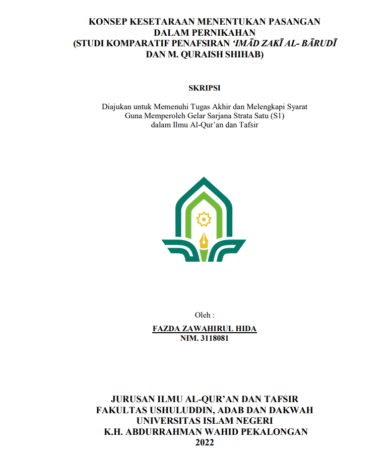 Konsep Kesetaraan Menentukan Pasangan dalam Pernikahan (Studi Komperatif 'Imad Zaki Al-Barudi dan M. Quraish Shihab)