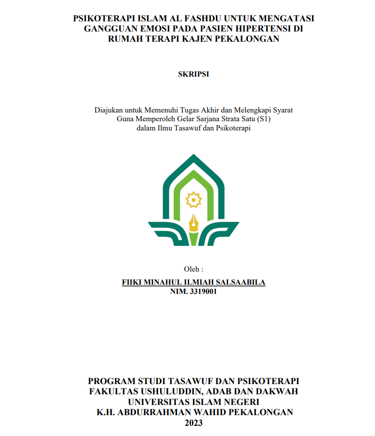 Psikoterapi Islam Al Fashdu untuk Mengatasi Gangguan Emosi pada Pasien Hipertensi di Rumah Terapi Kajen Pekalongan