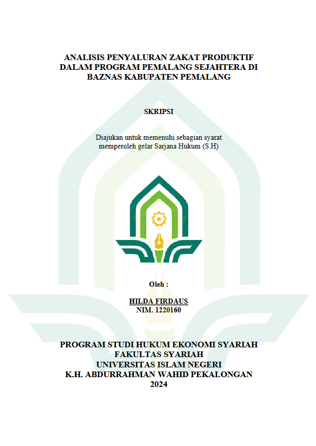 Analisis Penyaluran Zakat Produktif Dalam Program Pemalang Sejahtera Di Baznas Kabupaten Pemalang