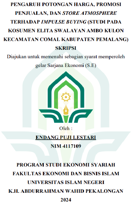 Pengaruh Potongan Harga, Promosi Penjualan, Dan Store Atmosphere Terhadap Impulse Buying (Studi Pada Konsumen Elita Swalayan Ambo Kulon Kecamatan Comal Kabupaten Pemalang