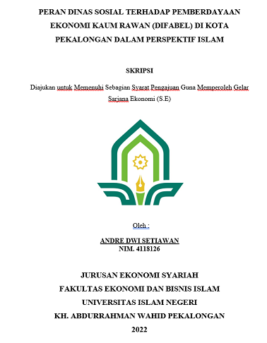 Peran Dinas Sosial Terhadap Pemberdayaan Ekonomi Kaum Rawan (Difabel) di Kota Pekalongan Dalam Perspektif Islam