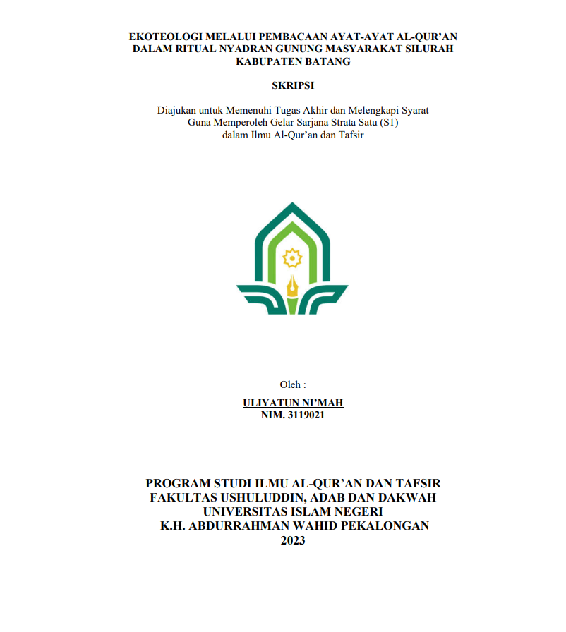 Ekoteologi Melalui Pembacaan Ayat-Ayat Al Qur'an dalam Ritual Nyadran Gunung Masyarakat Silurah Kabupaten Batang