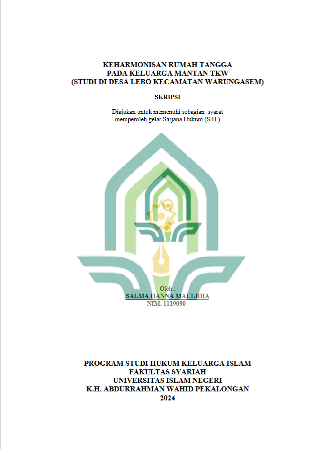 Keharmonisan Rumah Tangga Pada Keluarga Mantan TKW (Studi Desa Lebo Kecamatan Warungasem)