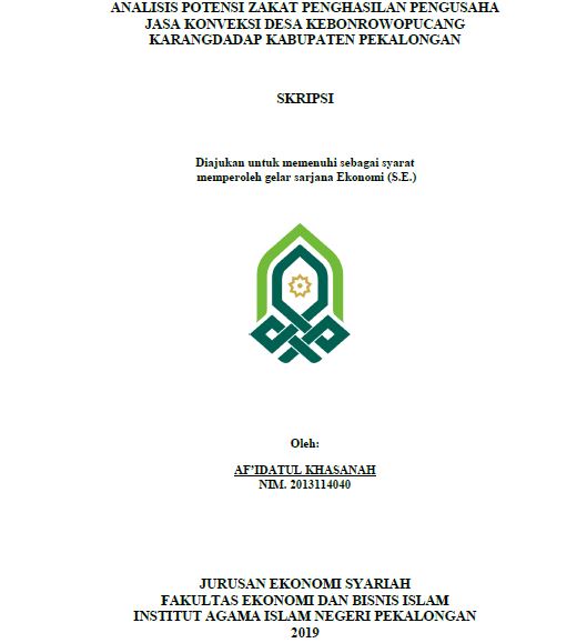 Analisis Potensi Zakat Penghasilan Pengusaha Jasa Konveksi Di Desa Kebonrowopucang Karangdadap Kabupaten Pekalongan