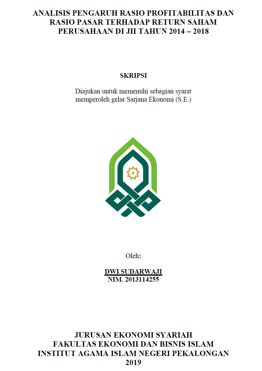 Analisis Pengaruh Rasio Profitabilitas dan Rasio Pasar Terhadap Return Saham Perusahaan di JII Tahun 2014-2018