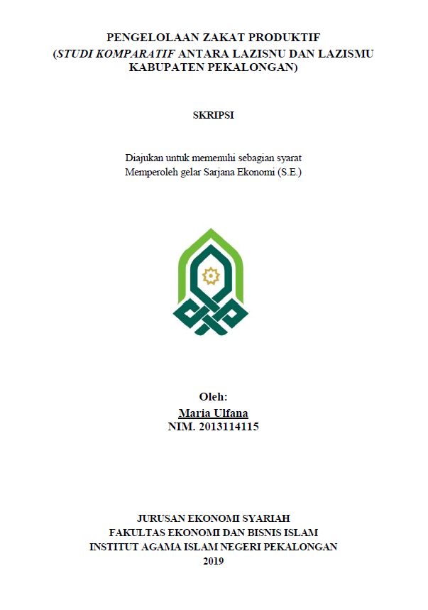 Pengelolaan Zakat Produktif (Studi Komparatif Antara LAZISNU dan LAZISMU Kabupaten Pekalongan)