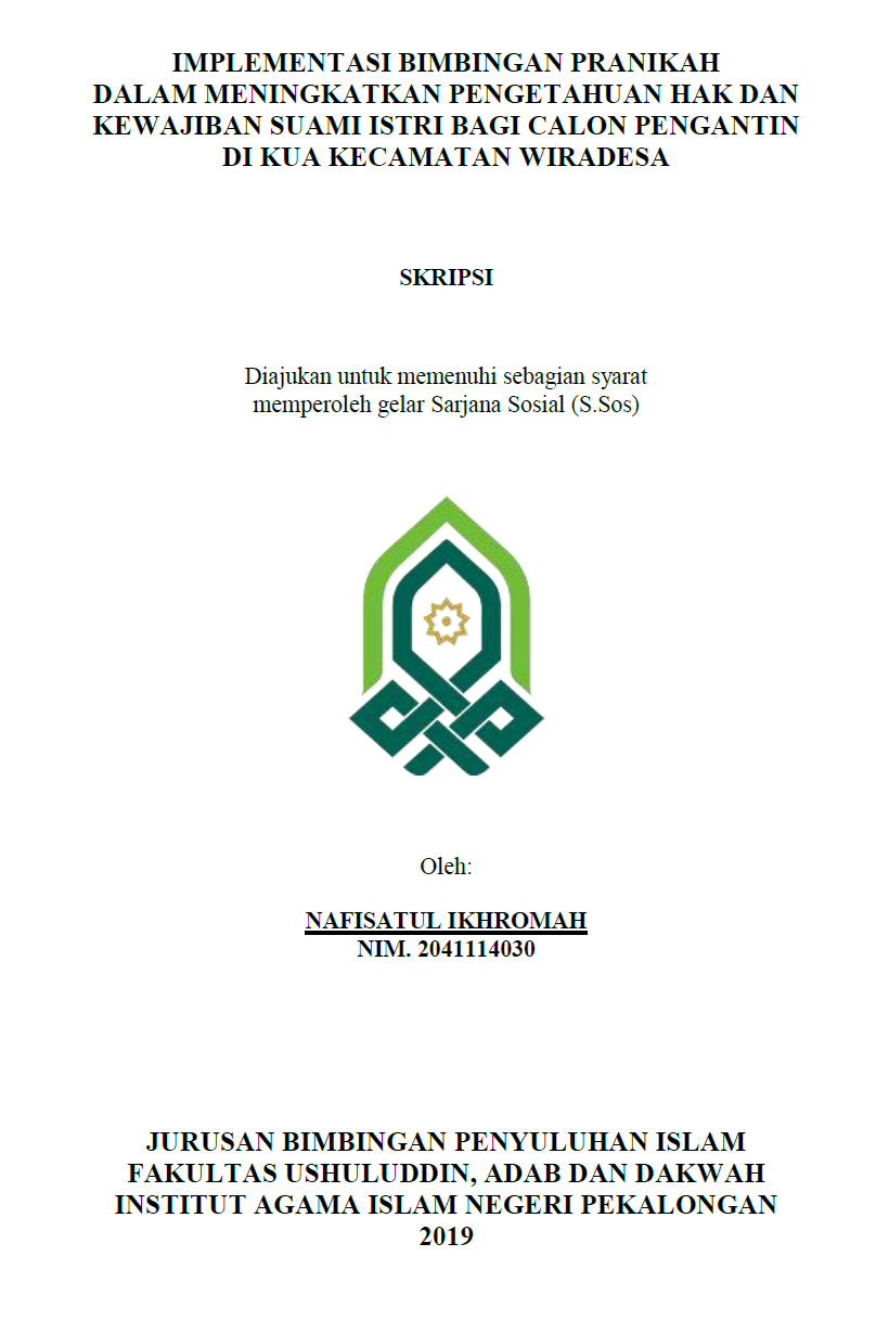 Revitalisasi BP4 (Badan Penasehatan Pembinaan Dan Pelestarian Perkawinan) Bidang Penasihatan Perkawinan dan Keluarga dalam Membentuk keluarga Sakinah Di Kabupaten Tegal