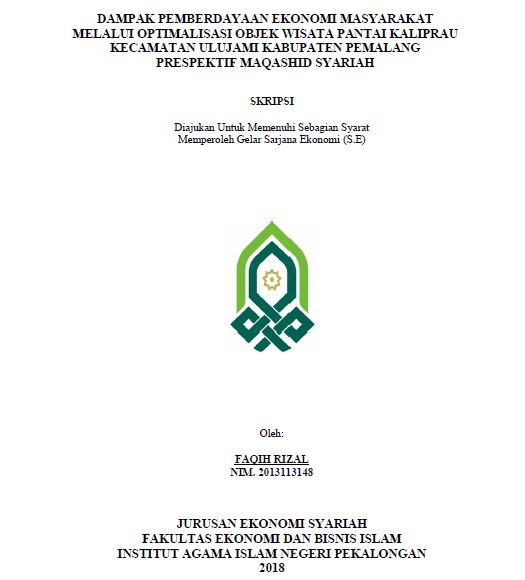 Dampak Pemberdayaan Ekonomi Masyarakat Melalui Optimalisasi Objek Wisata Pantai Kaliprau Kecamatan Ululjami Kabupaten Pemalang Perspektif Maqashid Syariah