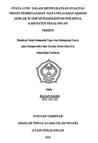 Upaya Guru Dalam Meningkatkan Kualitas Proses Pembelajaran Mata Pelajaran Aqidah Akhlak di SMP Muhammadiyah Wiradesa, Kabupaten Pekalongan