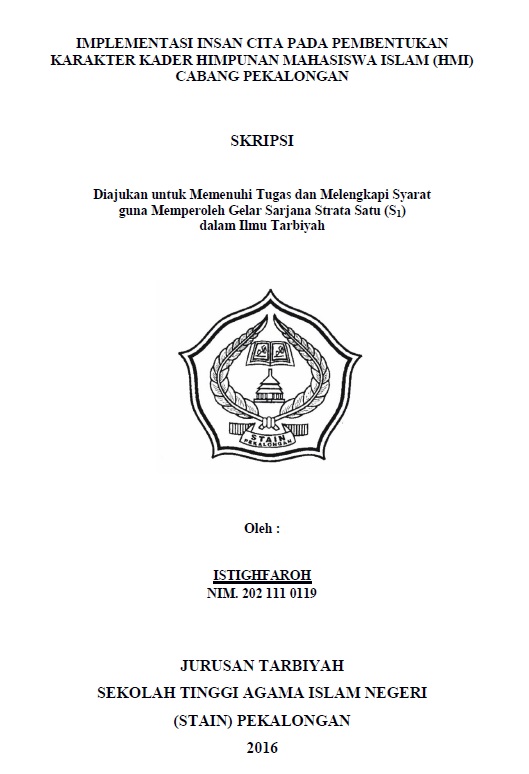 Implementasi Insan Cita pada Pembentukan Karakter Kader Himpunan Mahasiswa Islam (HMI) Cabang Pekalongan