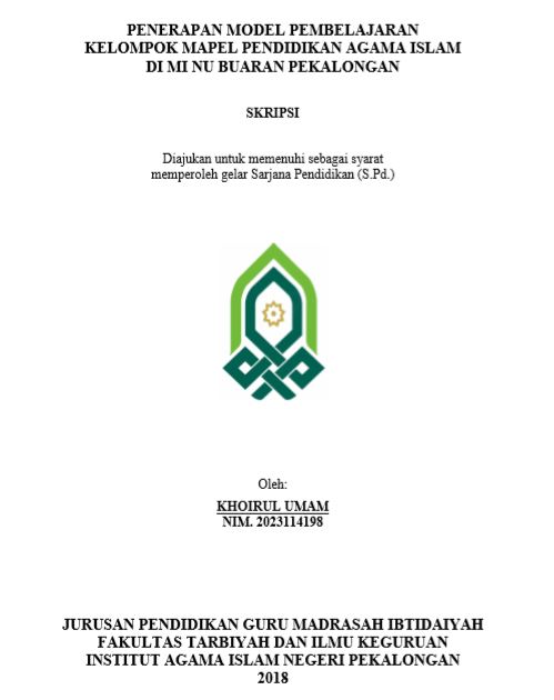 Penerapan Model Pembelajaran Kelompok Mapel Pendidikan Agama Islam Di MI NU Buaran Pekalongan