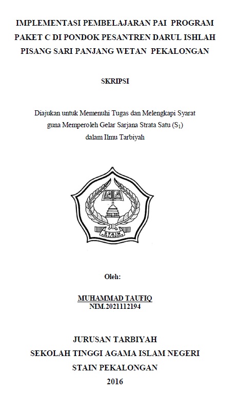 Implementasi Pembelajaran PAI Program Paket C di Pondok Pesantren Darul Ishlah Pisang Sari Panjang Wetan Pekalongan