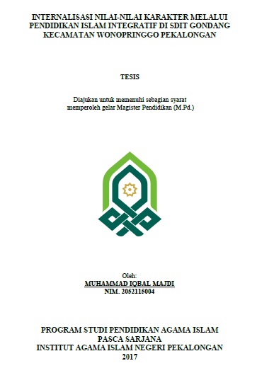 Internalisasi Nilai-nilai Karakter Melalui Pendidikan Islam Integratif di SDIT Gondang Kecamatan Wonopringgo Pekalongan