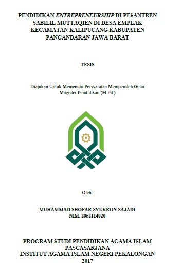 Pendidikan Entrepreneurship di Pesantren Sabilil Muttaqien di Desa Emplak Kecamatan Kalipucang Kabupaten Pangandaran Jawa Barat