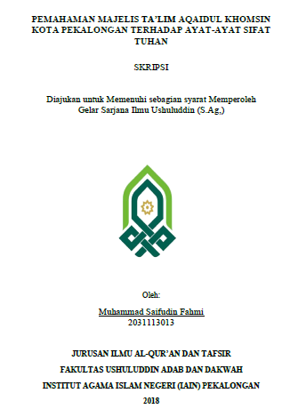 Pemahaman Majelis Ta'lim Aqaidul Khomsin Kota Pekalongan Terhadap Ayat-Ayat Sifat Tuhan