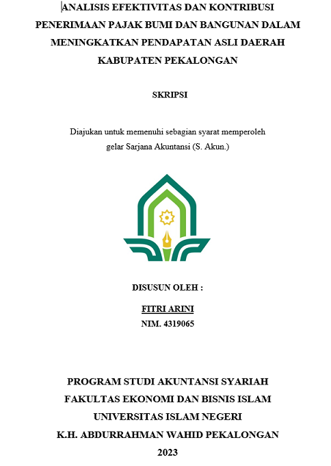 Analisis Efektivitas dan Kontribusi Penerimaan Pajak Bumi dan Bangunan Dalam Meningkatkan Pendapatan Asli Daerah Kabupaten Pekalongan