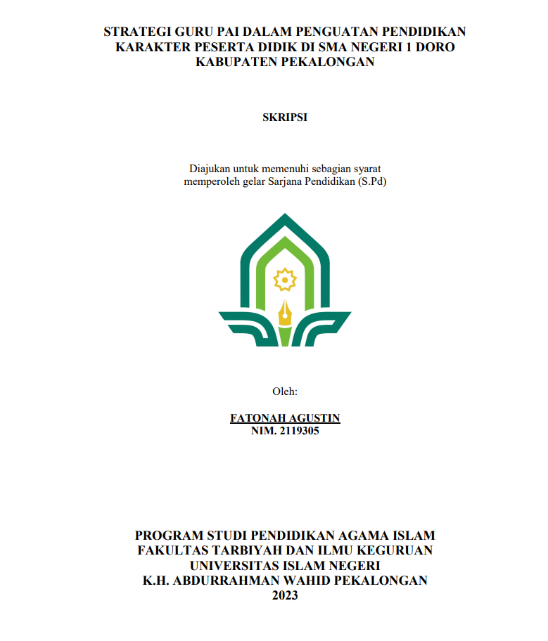 Strategi Guru PAI Dalam Penguatan Pendidikan Karakter Peserta Didik Di SMA Negeri 1 Doro Kabupaten Pekalongan