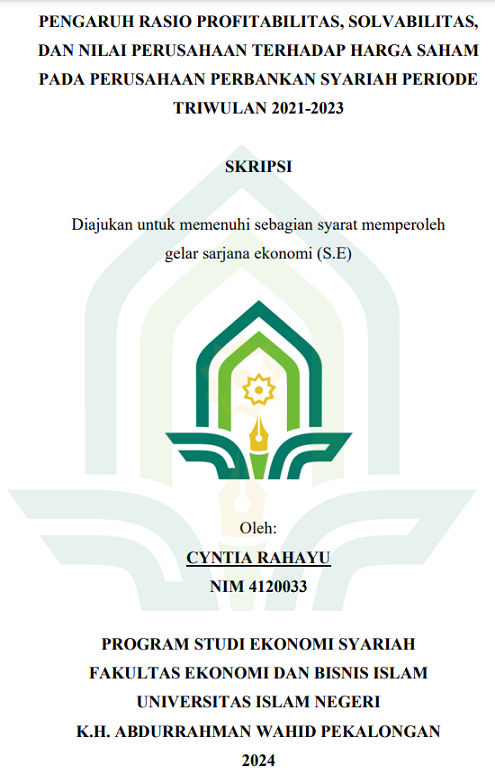 Pengaruh Rasio Profitabilitas, Solvabilitas, Dan Nilai Perusahaan Terhadap Harga Perbankan Syariah Periode Triwulan 2021-2023