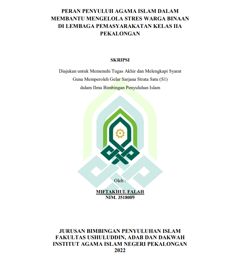 Peran Penyuluhan Agama Islam dalam Membantu Mengelola Stres Warga Binaan di Lembaga Masyarakat Kelas IIA Pekalongan