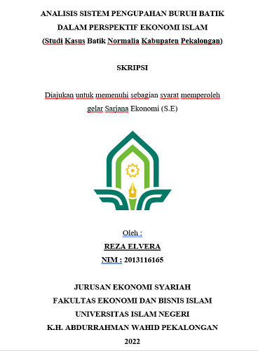 Analisis Sistem Pengupahan Buruh Batik Dalam Perspektif Ekonomi Islam (Studi Kasus Batik Normalia Kabupaten Pekalongan