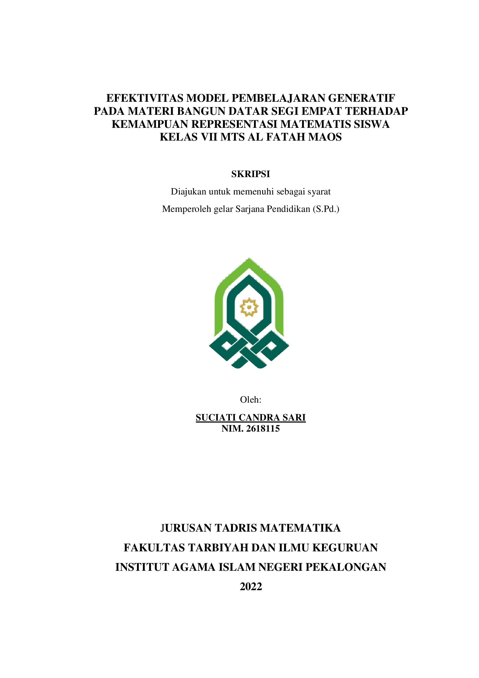 Efektivitas Model Pembelajaran Cooperatife Learning Tipe Course Review Horay (CRH) Terhadap Hasil Belajar Ditinjau Dari Kemampuan Komunikasi Matematika Siswa Kelas VII SMP IT Manufa Sragi