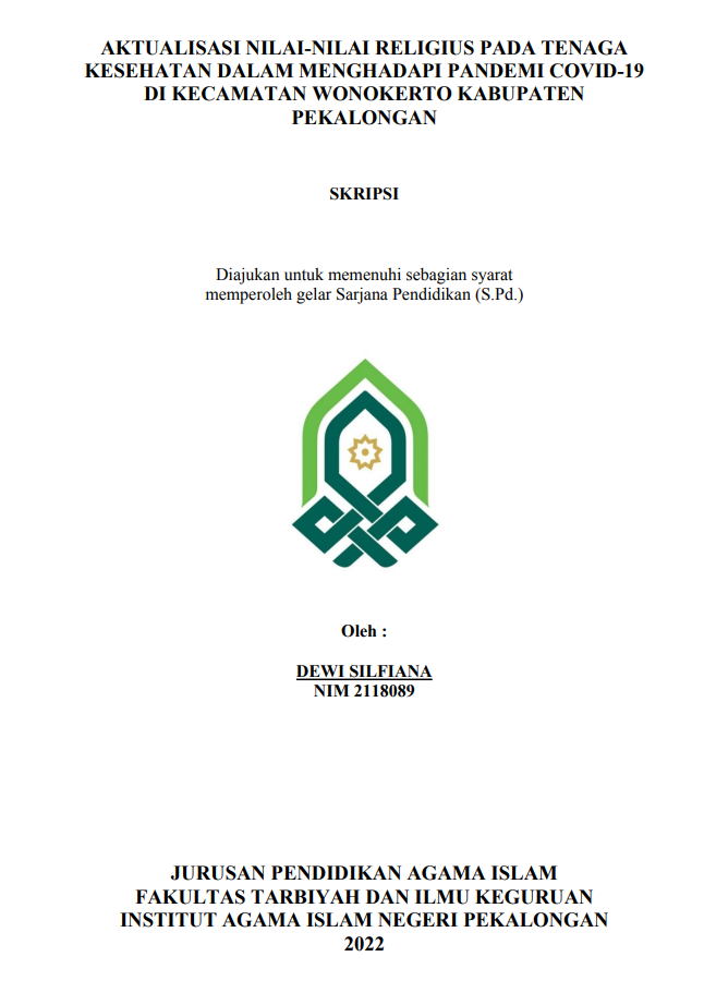 Aktualisasi Nilai-Nilai Religius Pada Tenaga Kesehatan Dalam Menghadapi Pandemi Covid-19 di Kecamatan Wonokerto Kabupaten Pekalongan