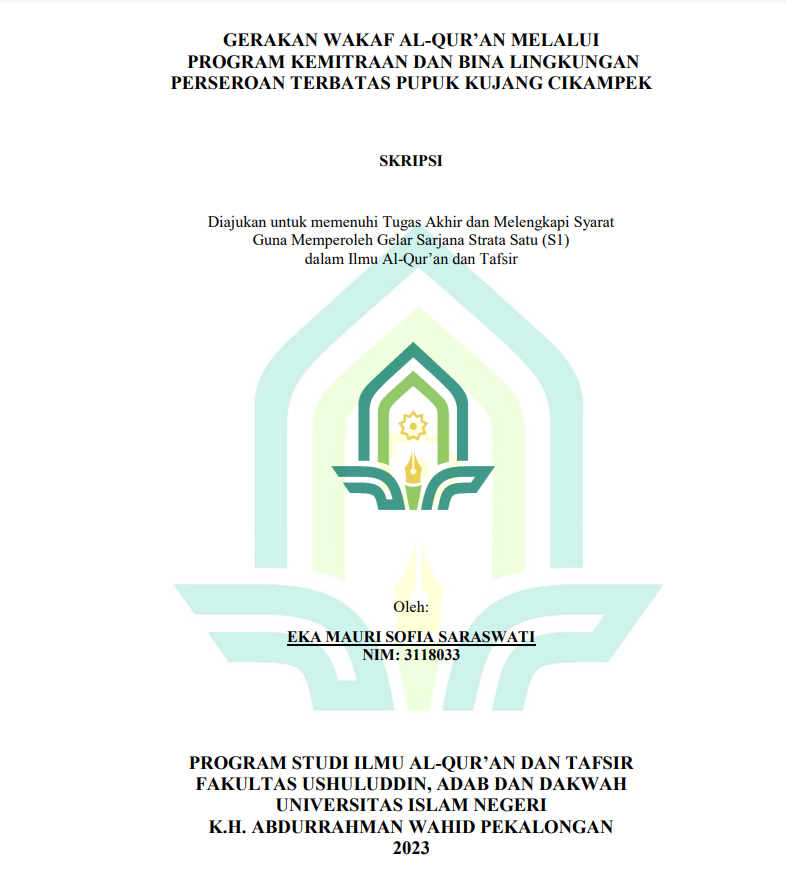 Gerakan Wakaf Al-Qur'an Melalui Pragram Kemitraan dan Bina Lingkungan Perseroan Terbatas Pupuk Kujang Cikampek