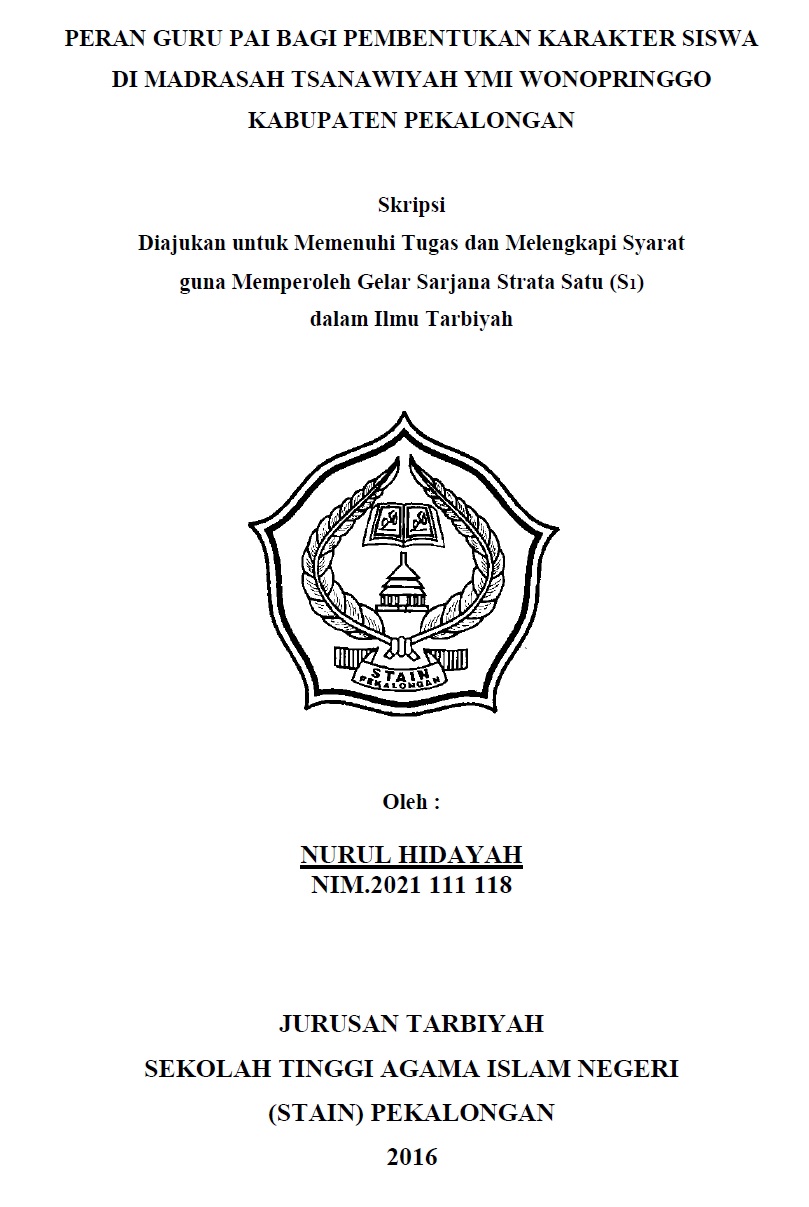Peran Guru PAI Bagi Pembentukan Karakter Siswa di Madrasah Tsanawiyah YMI Wonopringgo Kabupaten Pekalongan
