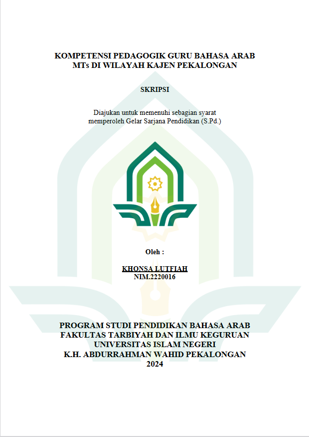 Kompetensi Pedagogik Guru Bahasa Arab MTS Di Wilayah Kajen Pekalongan